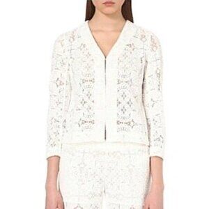Maje Vimani Lace Embroidered Jacket in White